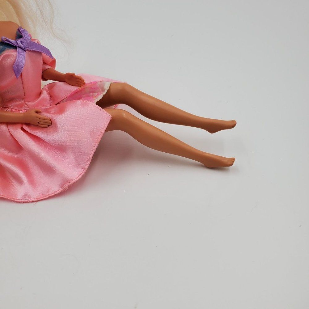Vintage Mattel Barbie Doll Long Blonde Hair Blue Eyes Pink Dress Hat - Picture 13 of 13